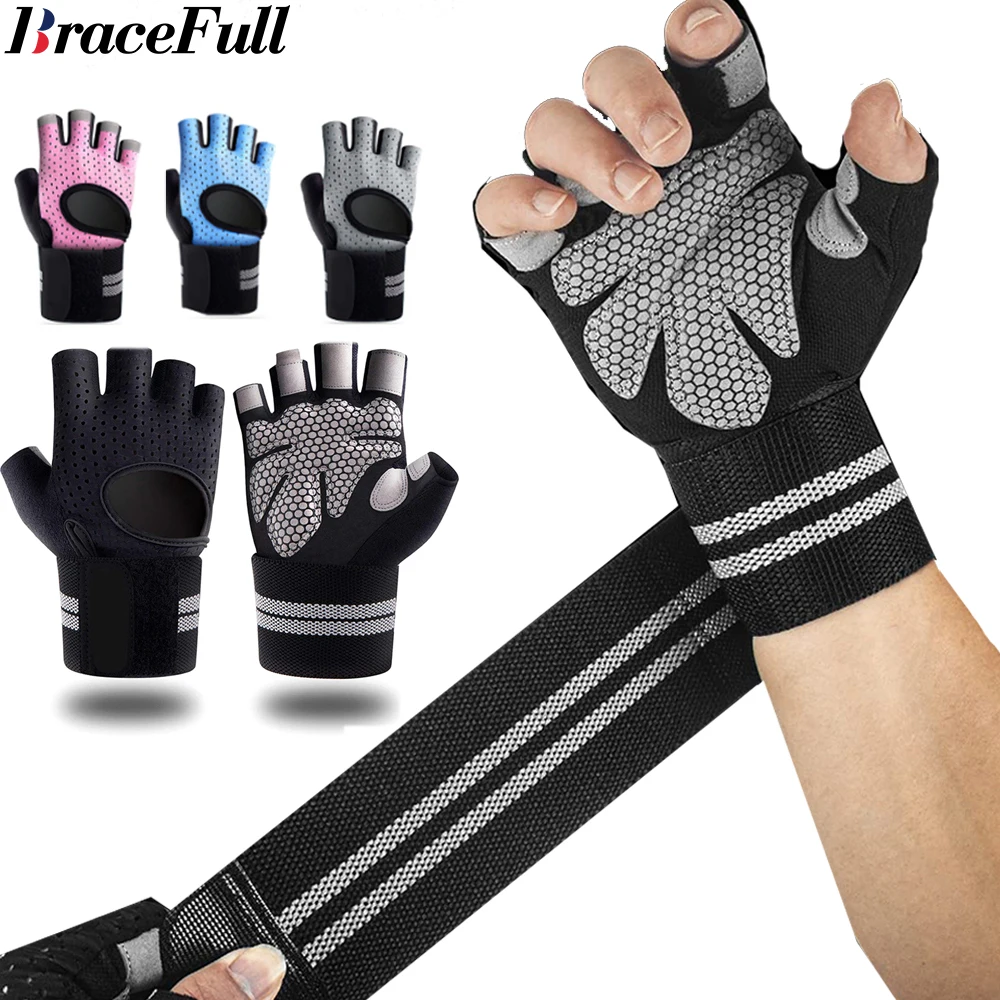 1 par de guantes de gimnasio d - Wrist Wrap Support reseña y precio