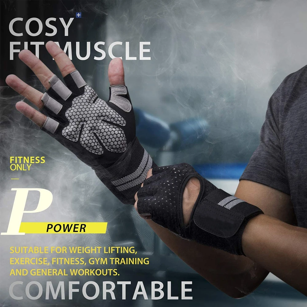 1 par de guantes de gimnasio d - Wrist Wrap Support reseña y precio